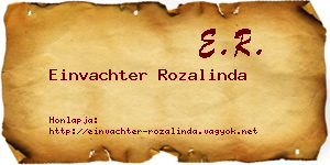 Einvachter Rozalinda névjegykártya
