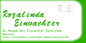 rozalinda einvachter business card